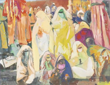 Arabisch Werke - Femmes en Haik a arrivee du sultan a Marrakesch Orientalist Modernist Araber